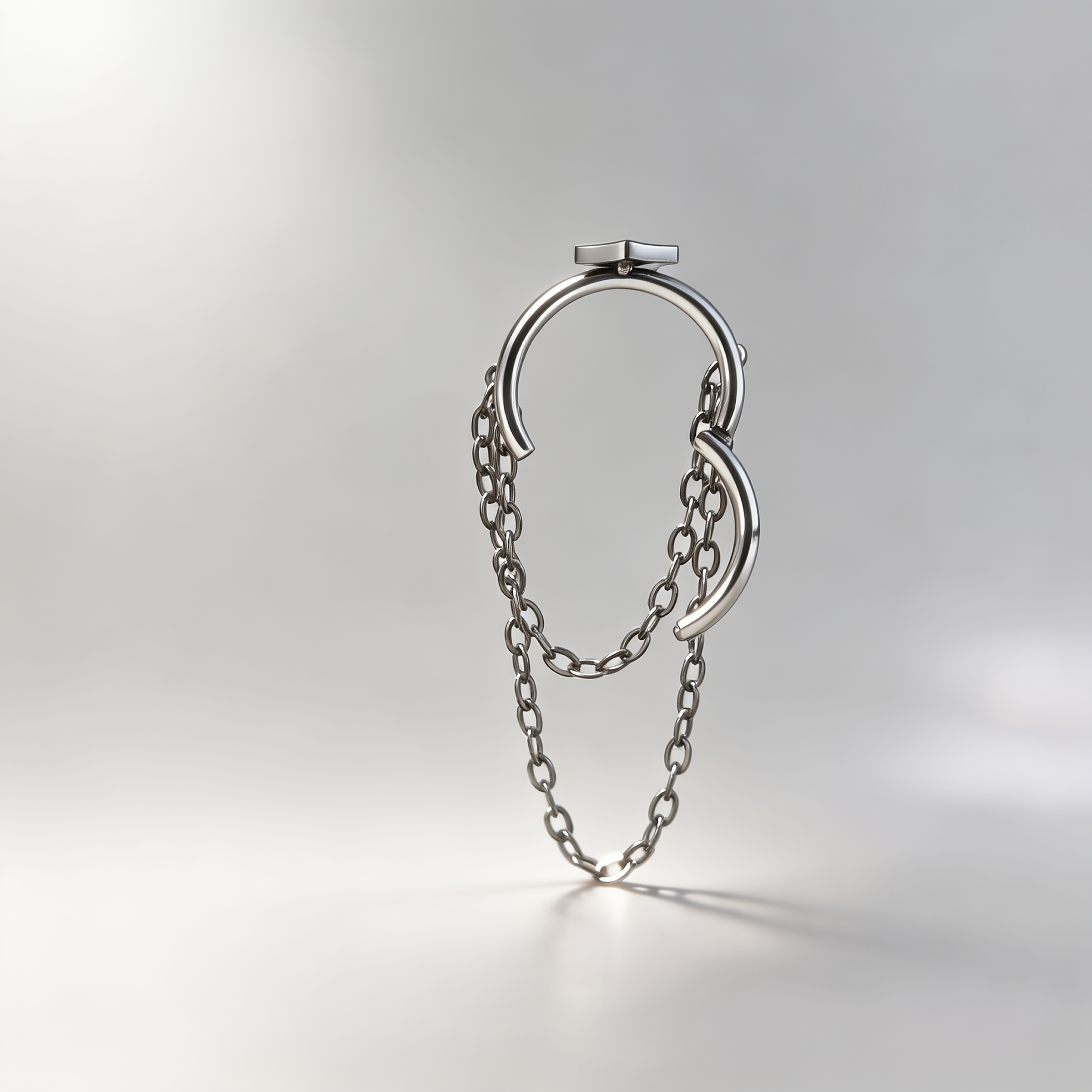 2pcs Y2K Star Chain Drop Hoop Earrings, Trendy Unisex Jewelry